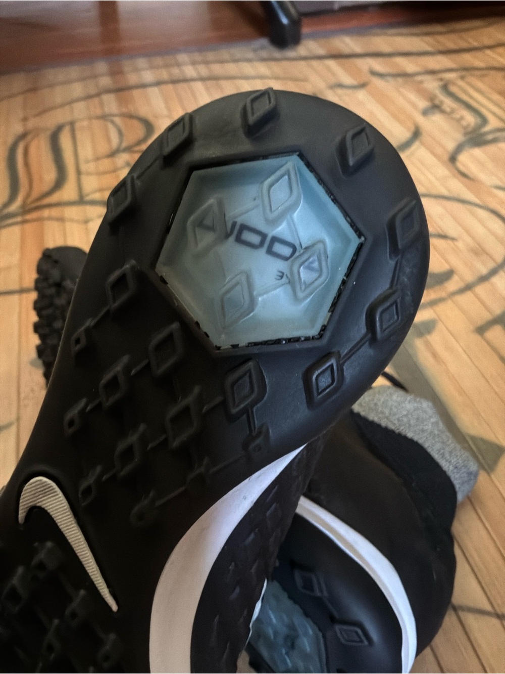 Nike Men’s HYPERVENOM X TURF Grey High-Top Training Shoes with Blue Accents - Picture 5 of 7